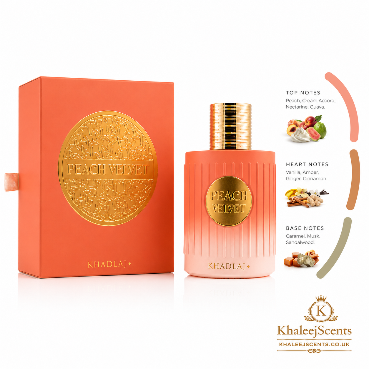 Khadlaj Peach Velvet Extrait de Parfum Peach Caramel Vanilla - Image 3