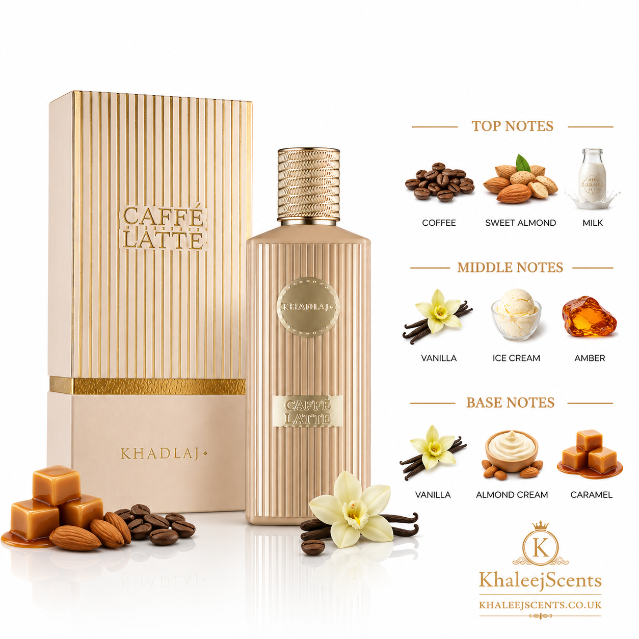 Khadlaj Caffe Latte Extrait de Parfum Coffee & Almond - Image 3