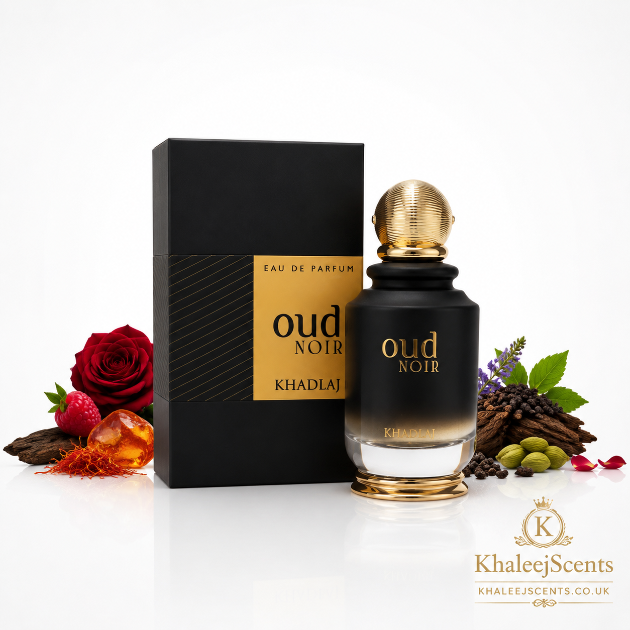 Khadlaj Oud Noir Eau de Parfum 100ml Raspberry Rose Oud - Image 3
