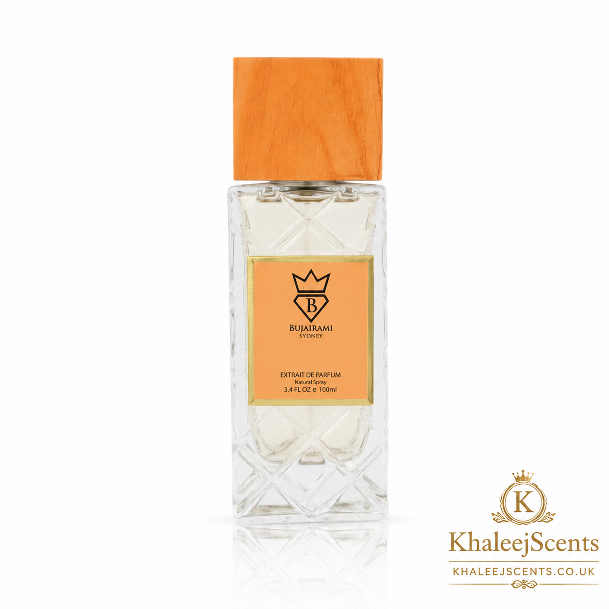 Bujairami Roselle Extrait de Parfum 100ml bottle and box, a unisex dark cherry oud perfume sold in the UK
