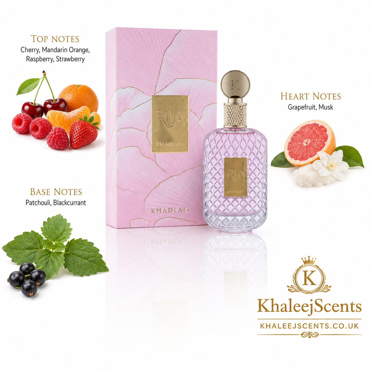 Khadlaj Ria Eau de Parfum 100ml Raspberry Cherry Musk - Image 2