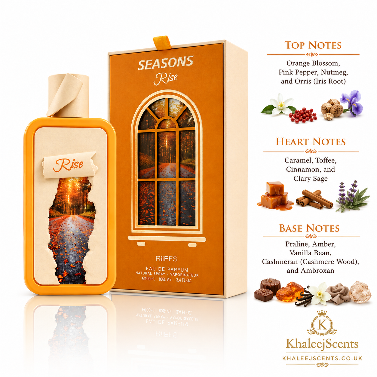 Riiffs Seasons Rise Eau de Parfum 100ml - Caramel Toffee Praline Amber - Image 2