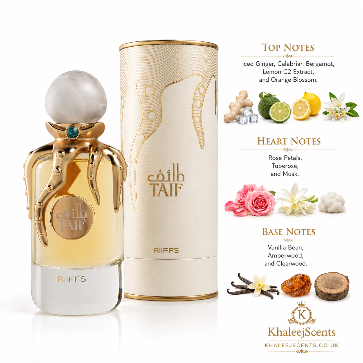 Riiffs Taif Extrait de Parfum 100ml - Ginger Bergamot Tuberose Rose - Image 2